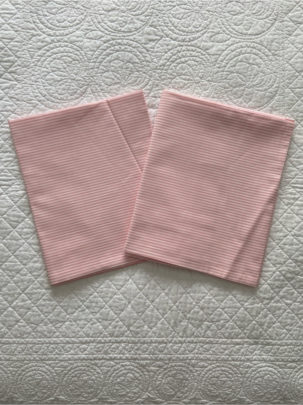 Tessitura Toscana Telerie King Set Sheets And Pillowcases Stripe Pink White NEW - Picture 7 of 14